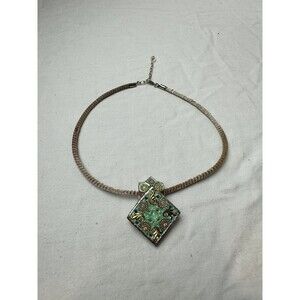 Vintage Sterling Silver Ornate Enameled Pendant